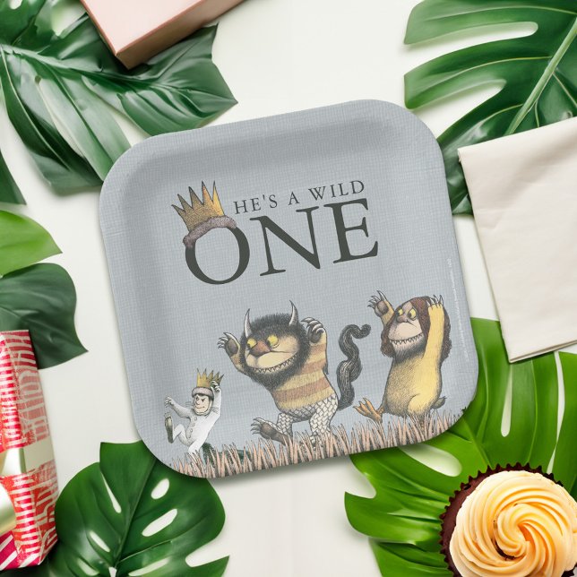 Where the Wild Things Are 1st Birthday Paper Plates (Plate on table)
