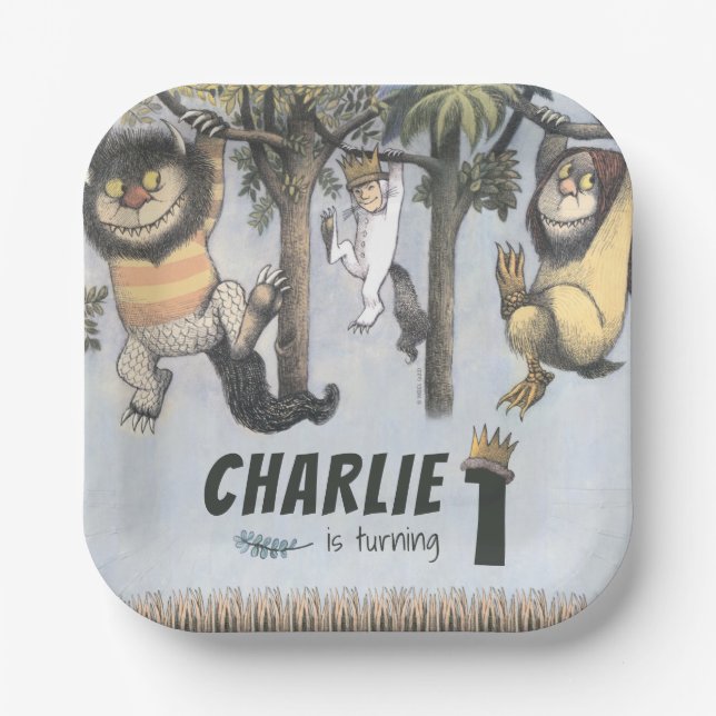 Where the Wild Things Are 1st Birthday Paper Plates (Front)