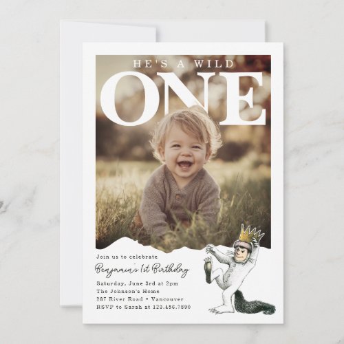 Where the Wild Things Are 1st Birthday Photo Invitation
