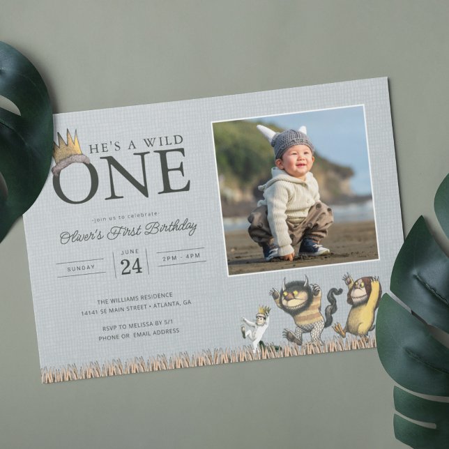 Where the Wild Things Are 1st Birthday - Photo Invitation