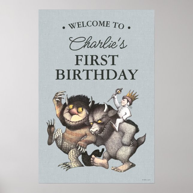 Where the Wild Things Are 1st Birthday Poster (Front)