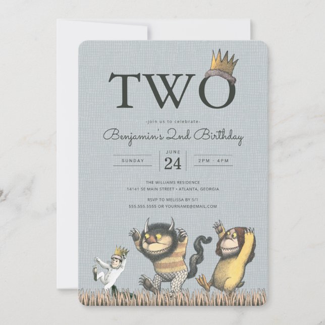 Where the Wild Things Are 2nd Birthday Invitation (Front)