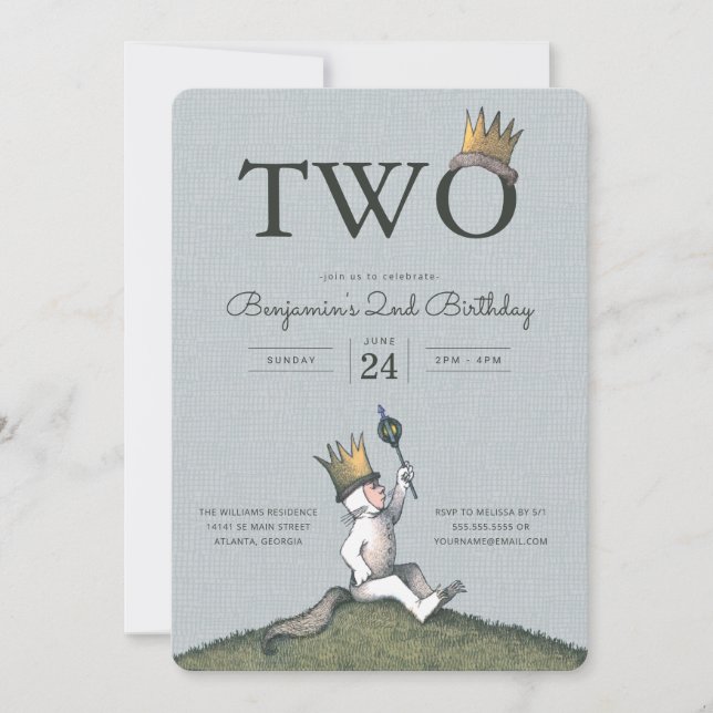 Where the Wild Things Are 2nd Birthday Invitation (Front)