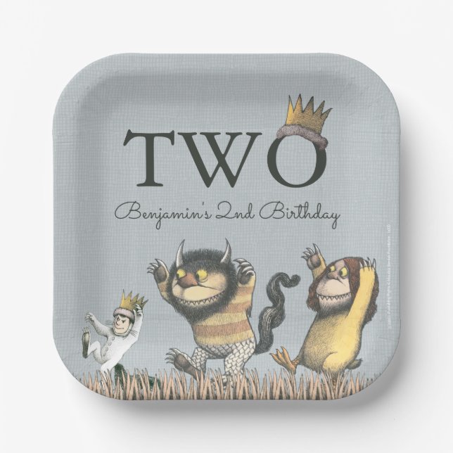 Where the Wild Things Are 2nd Birthday Paper Plates (Front)