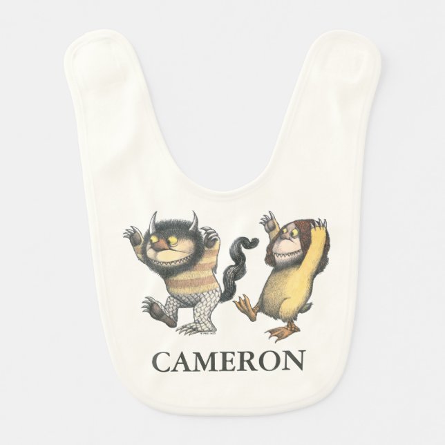 Where the Wild Things Are | Add Your Name Baby Bib (Front)