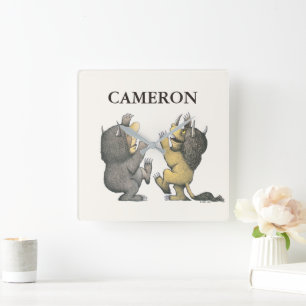 Where the Wild Things Are Add Your Name Square Wall Clock