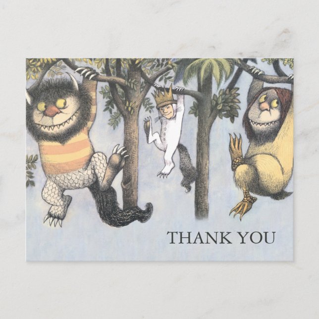 Where the Wild Things Are Baby Shower Thank You Postcard (Front)
