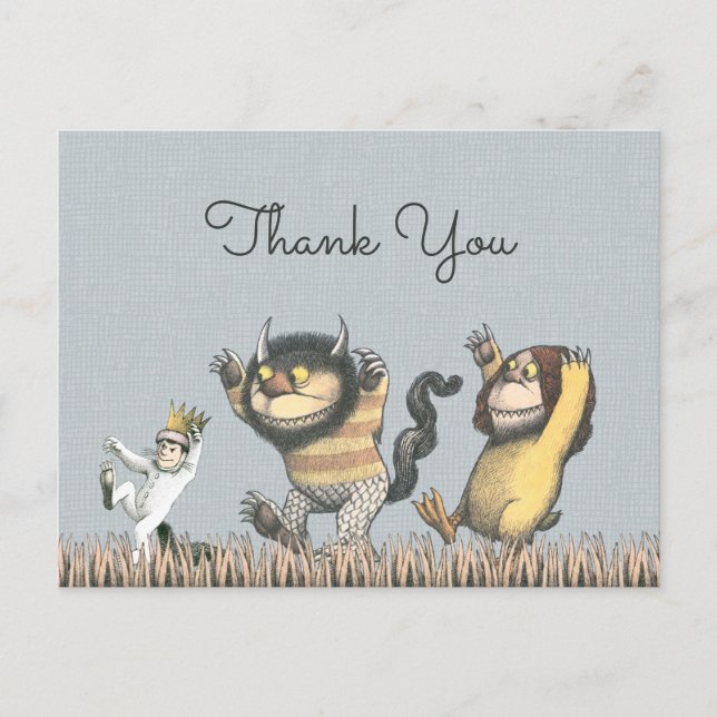 Where the Wild Things Are Birthday Thank You Postcard (Front)