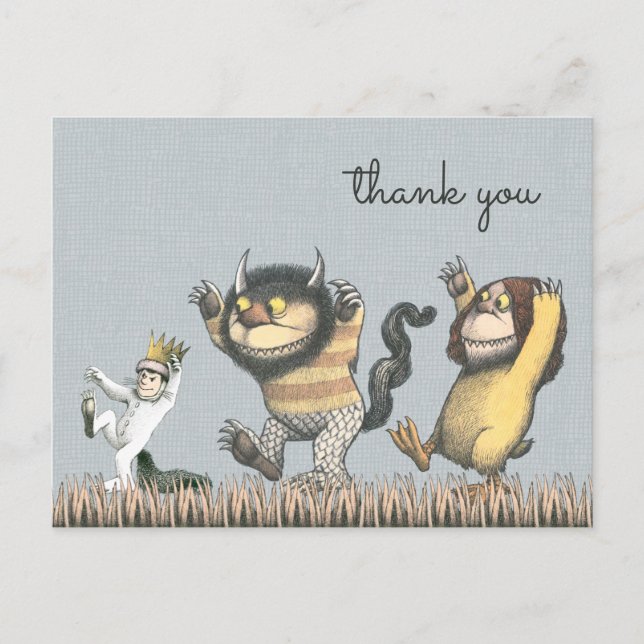 Where the Wild Things Are Birthday Thank You Postcard (Front)