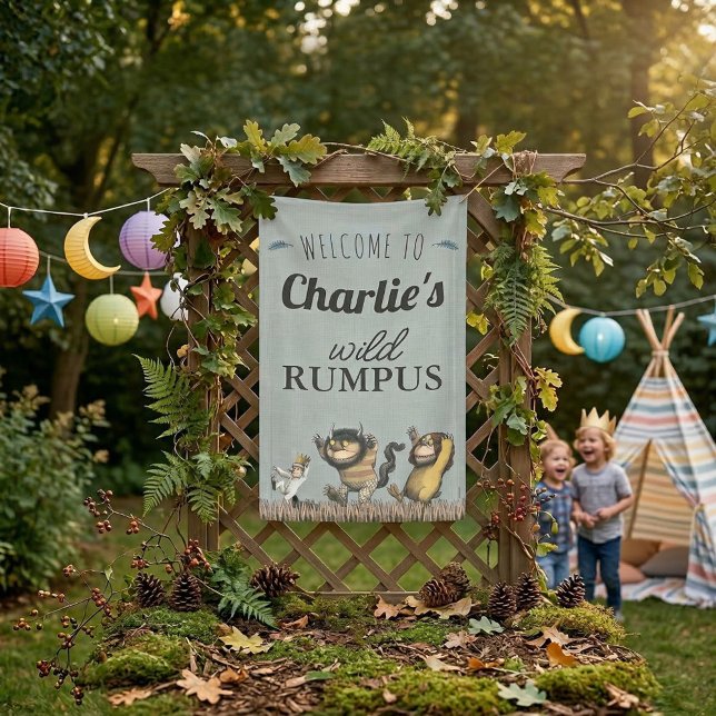 Where the Wild Things Are - Birthday Welcome Banner (Generated image of banner on trellis)