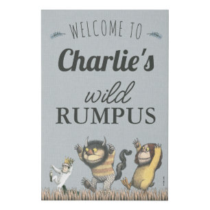 Where the Wild Things Are - Birthday Welcome Faux Canvas Print