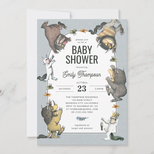 Where the Wild Things Are Character Baby Shower Invitation (Front)
