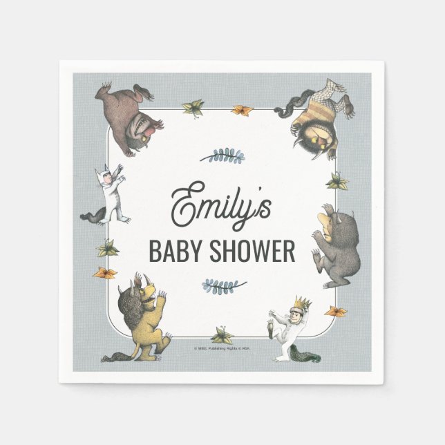 Where the Wild Things Are Character Baby Shower Napkins (Front)