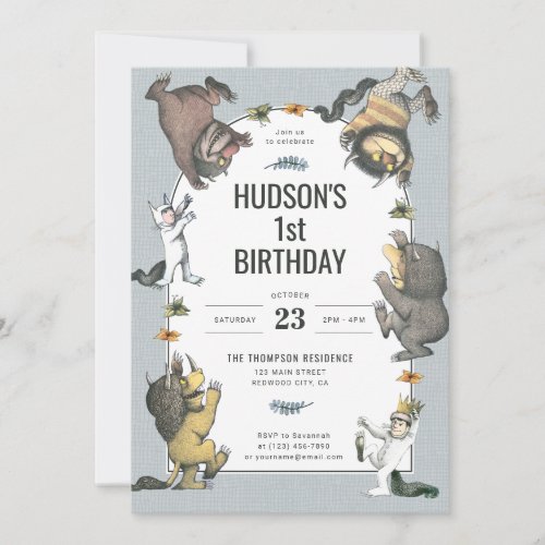Where the Wild Things Are Character Birthday Invitation