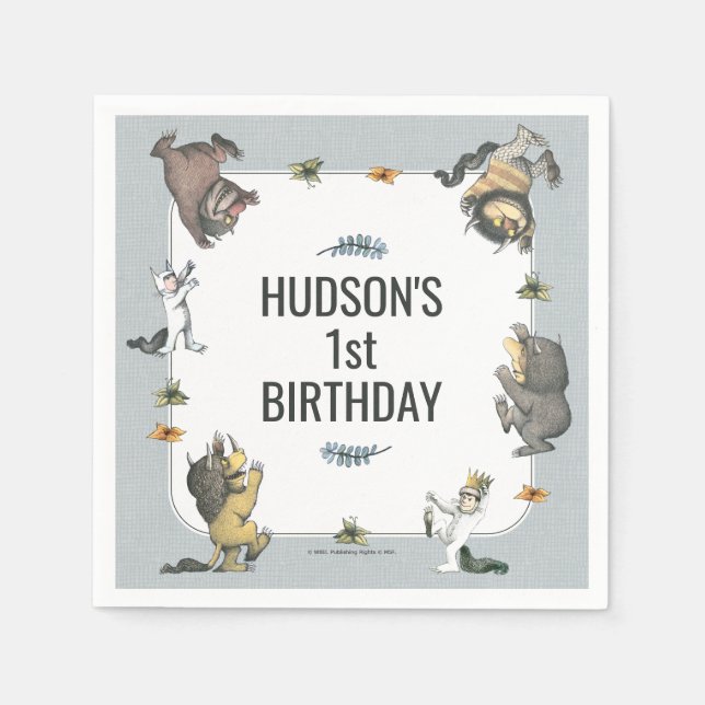 Where the Wild Things Are Character Birthday Napkins (Front)
