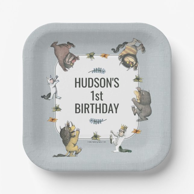 Where the Wild Things Are Character Birthday Paper Plates (Front)