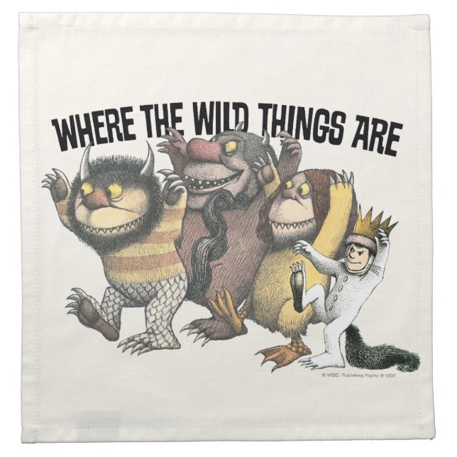 Where the Wild Things Are Characters & Logo Cloth Napkin (Front)