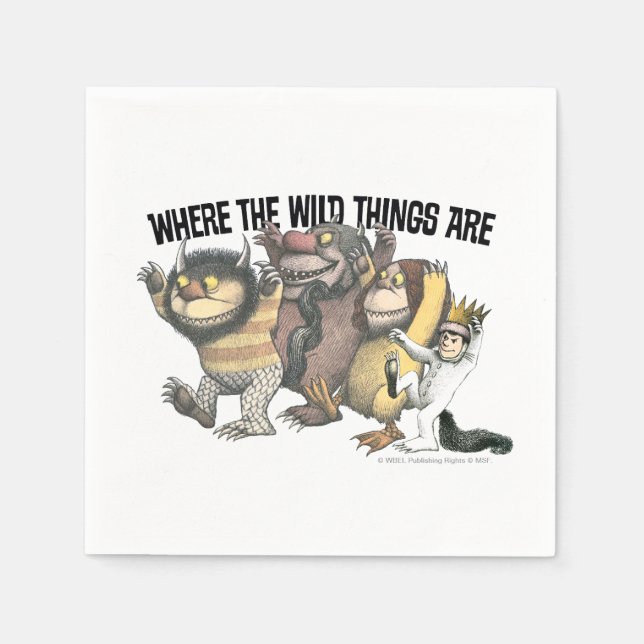 Where the Wild Things Are Characters & Logo Napkins (Front)