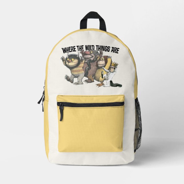 Where the Wild Things Are Characters & Logo Printed Backpack (Front)