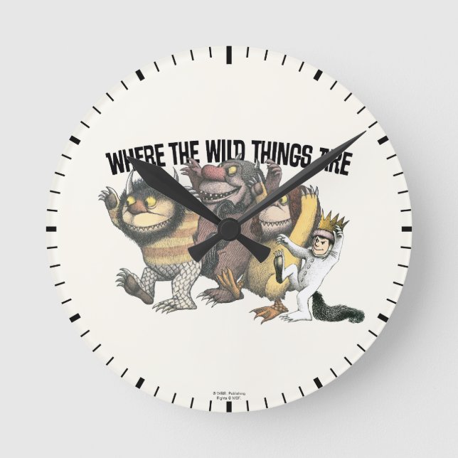 Where the Wild Things Are Characters & Logo Round Clock (Front)