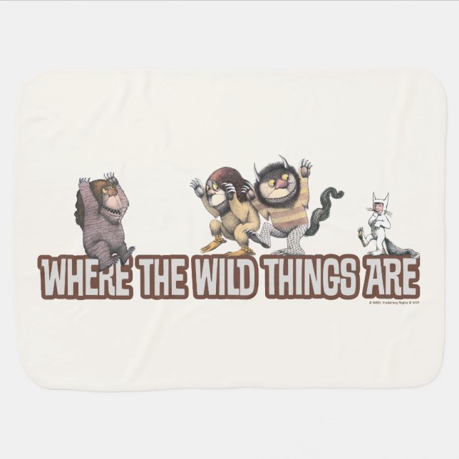 Where the Wild Things Are Characters on Logo Baby Blanket (Horizontal)