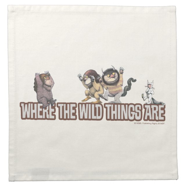 Where the Wild Things Are Characters on Logo Cloth Napkin (Front)