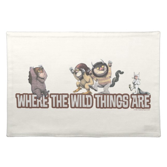 Where the Wild Things Are Characters on Logo Cloth Placemat (Front)