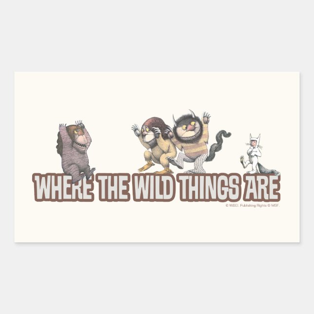 Where the Wild Things Are Characters on Logo Rectangular Sticker (Front)