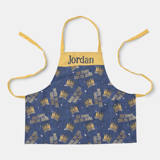 Where the Wild Things Are Crown and Stars Pattern Apron (Front)