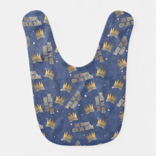 Where the Wild Things Are Crown and Stars Pattern Baby Bib