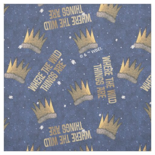 Where the Wild Things Are Crown and Stars Pattern Fabric