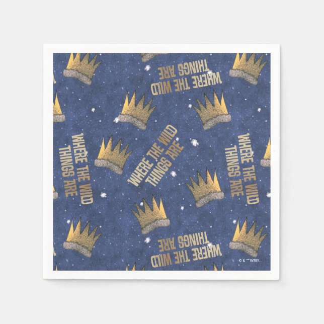 Where the Wild Things Are Crown and Stars Pattern Napkins (Front)