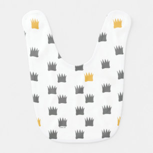 Where the Wild Things Are Crown Pattern Baby Bib
