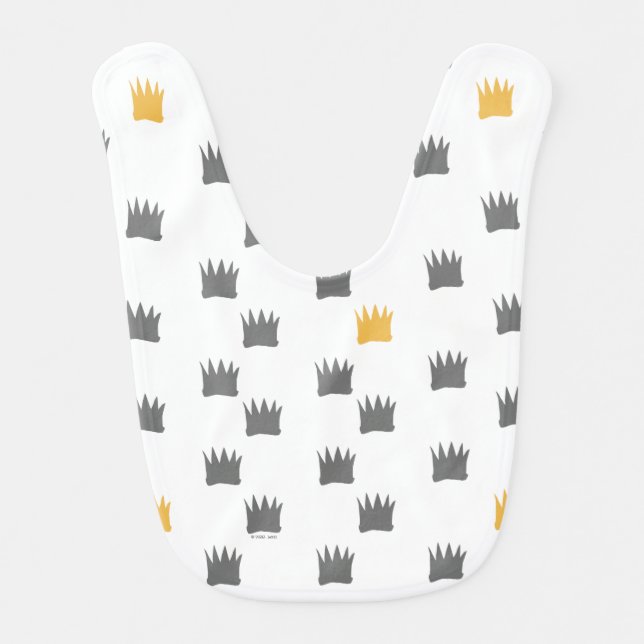Where the Wild Things Are Crown Pattern Baby Bib (Front)