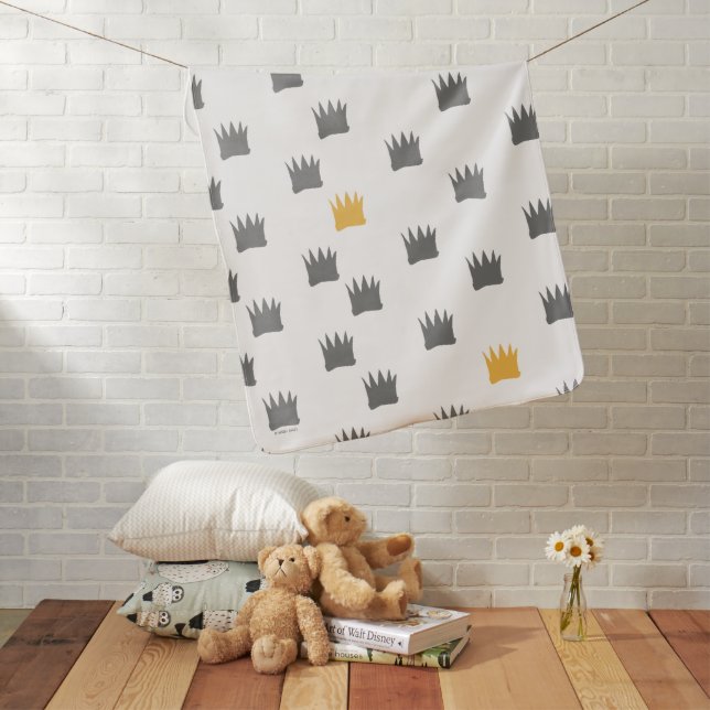 Where the Wild Things Are Crown Pattern Baby Blanket (In Situ)
