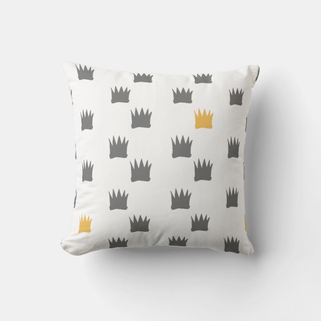 Where the Wild Things Are Crown Pattern Throw Pillow (Front)