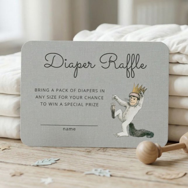 Where the Wild Things Are - Diaper Raffle Insert (Generated image of diaper raffle card on table)