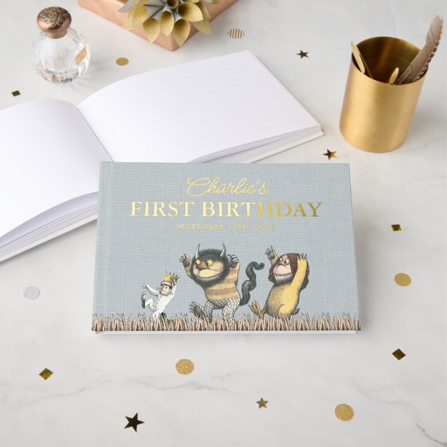 Where the Wild Things Are First Birthday Foil Guest Book (Front Open)