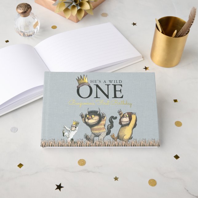 Where the Wild Things Are First Birthday Foil Guest Book (Front Open)