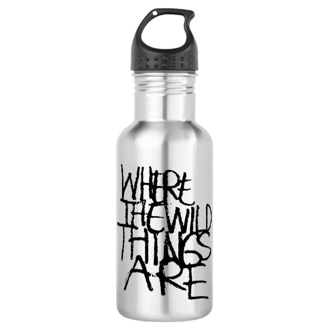 Where the Wild Things Are | Handwritten Stainless Steel Water Bottle (Front)