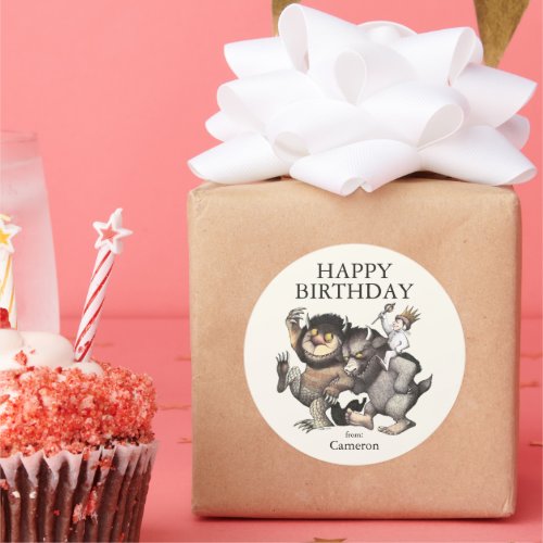 Where the Wild Things Are  Happy Birthday Classic Round Sticker