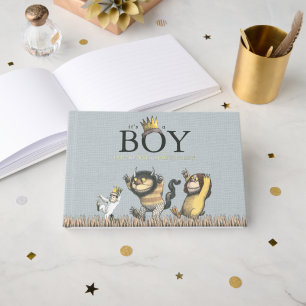 Where the Wild Things Are It's a Boy Baby Shower Foil Guest Book