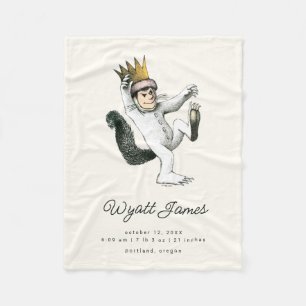 Where the Wild Things Are - Max Birth Stats Fleece Blanket