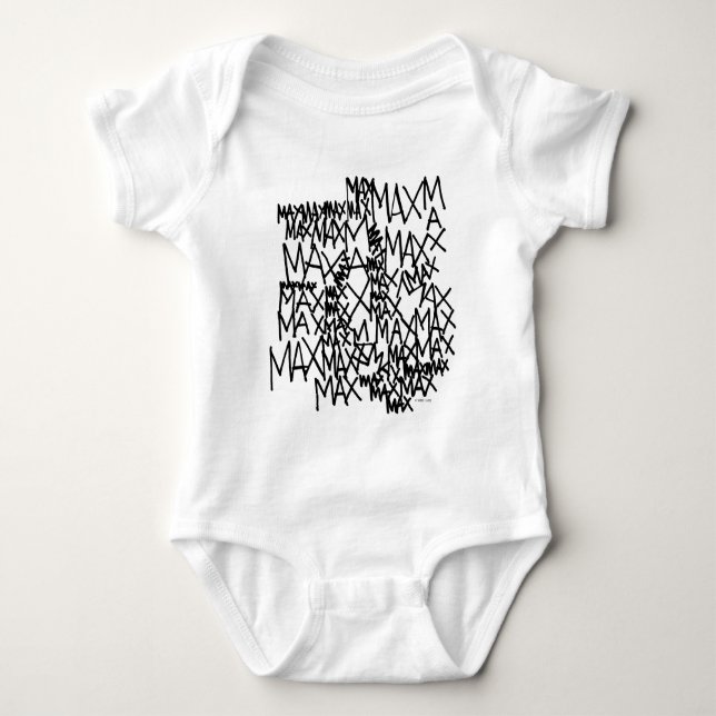 Where the Wild Things Are | Max Repeated Baby Bodysuit (Front)