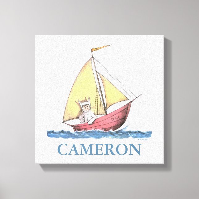 Where the Wild Things Are | Max Sailing Canvas Print (Front)