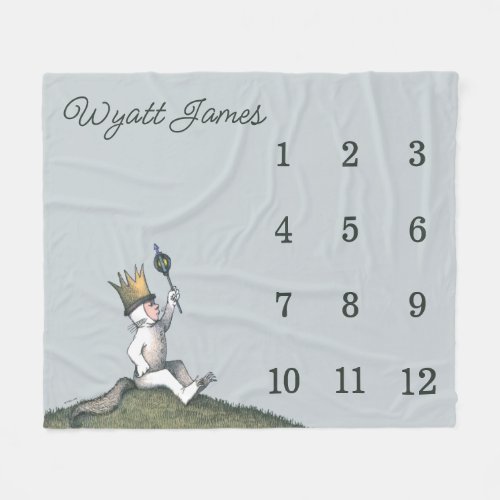 Where the Wild Things Are Monthly Milestone Baby Fleece Blanket