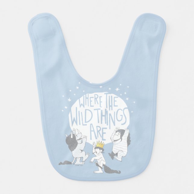 Where The Wild Things Are | Moon & Stars Baby Bib (Front)