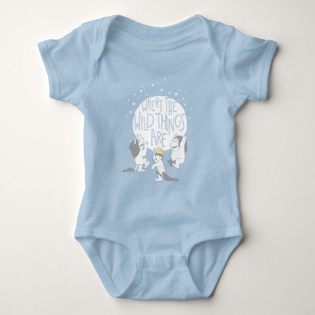 Where The Wild Things Are | Moon & Stars Baby Bodysuit (Front)
