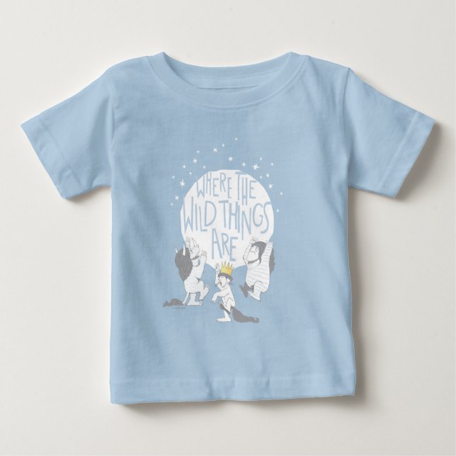Where The Wild Things Are | Moon & Stars Baby T-Shirt (Front)