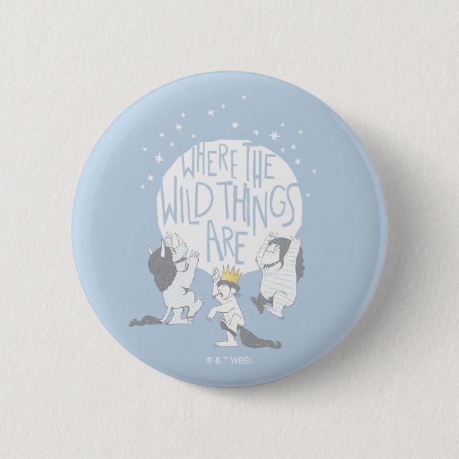 Where The Wild Things Are | Moon & Stars Button (Front)